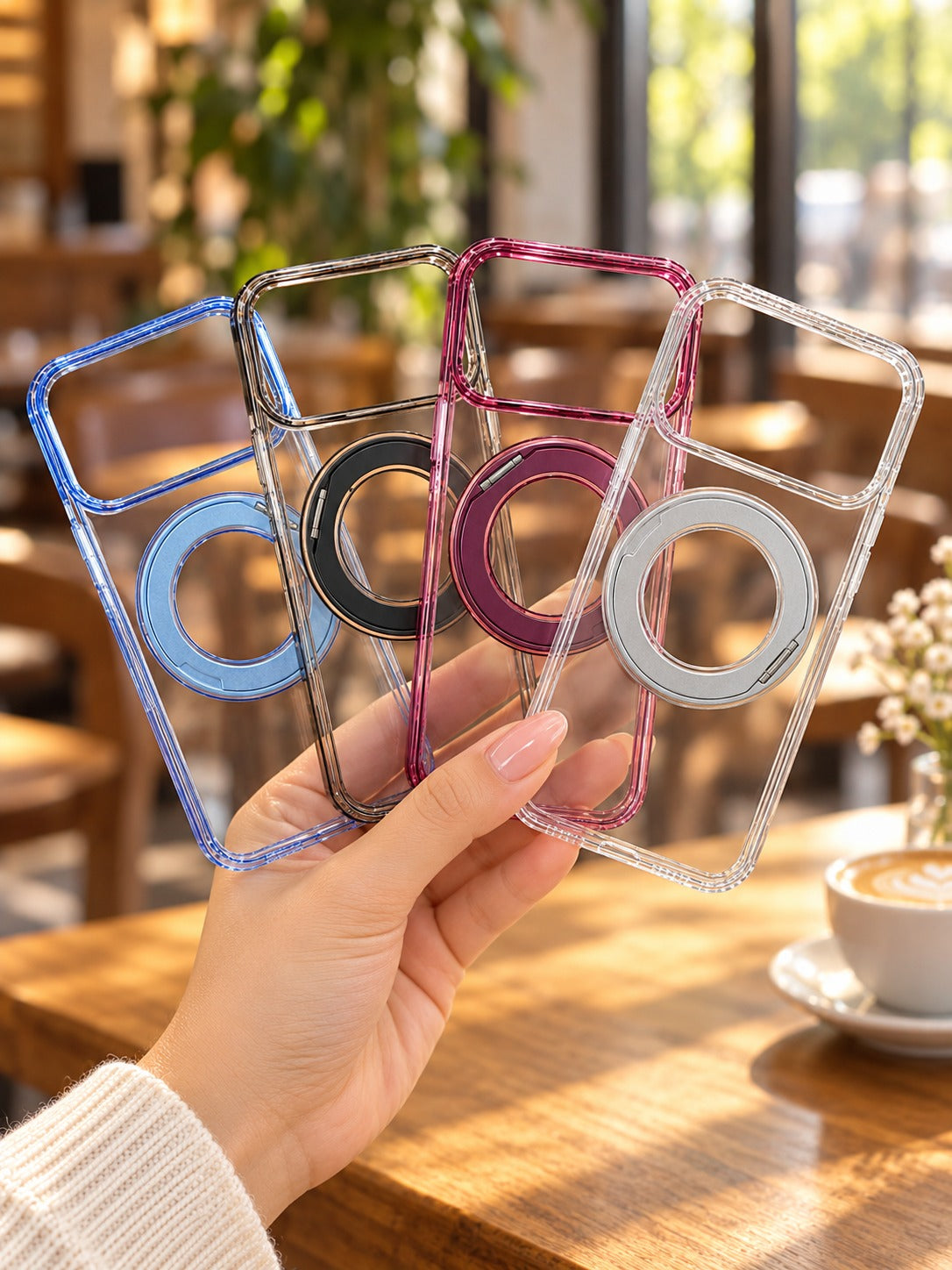 Transparent Magnetic Ring Phone Case