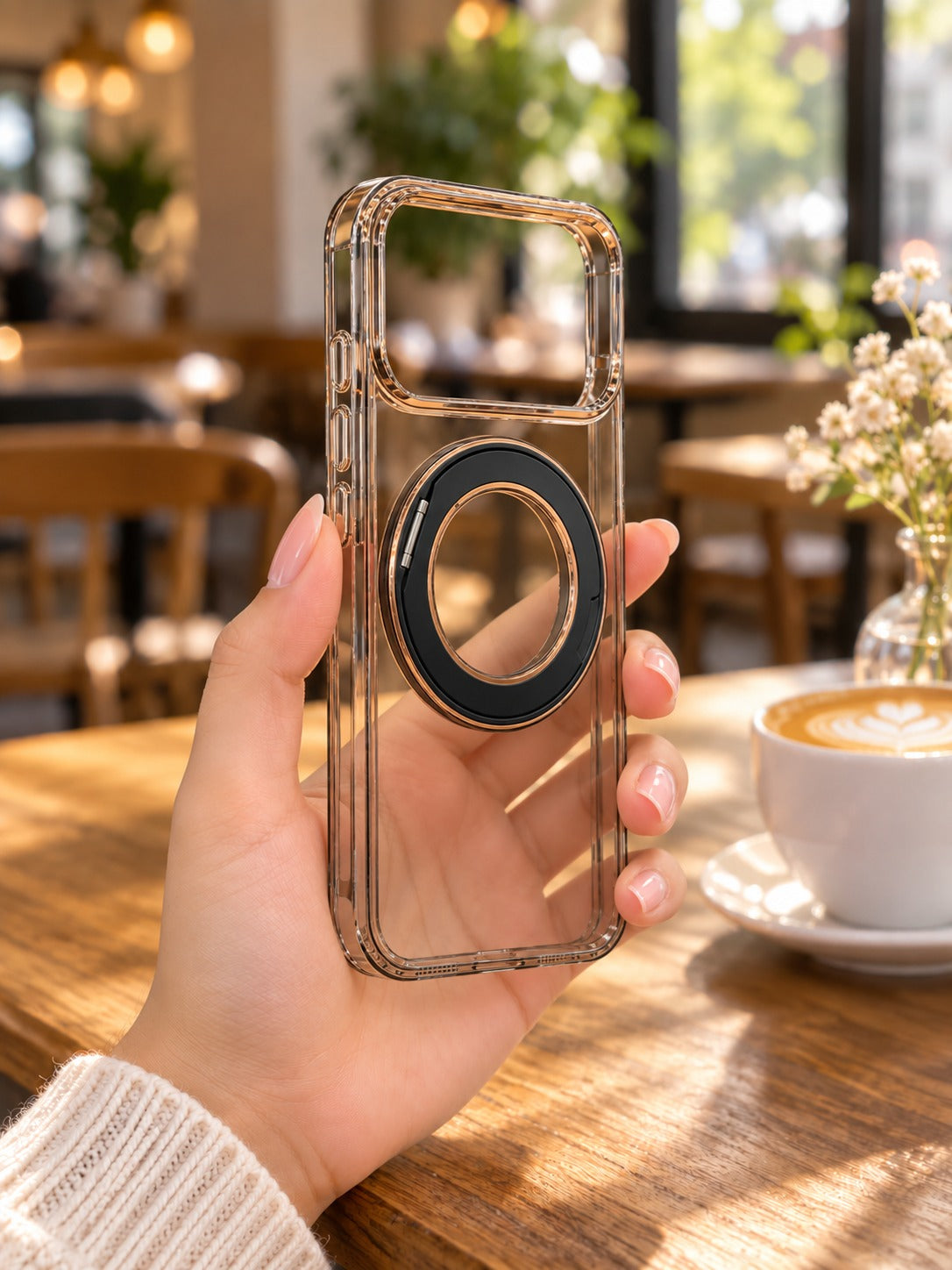 Transparent Magnetic Ring Phone Case