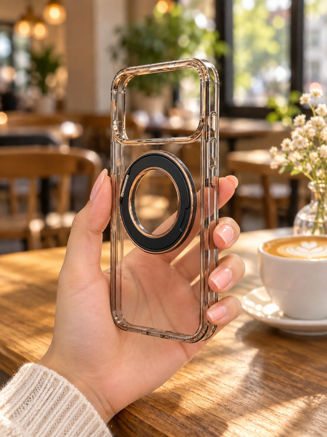 Transparent Magnetic Ring Phone Case