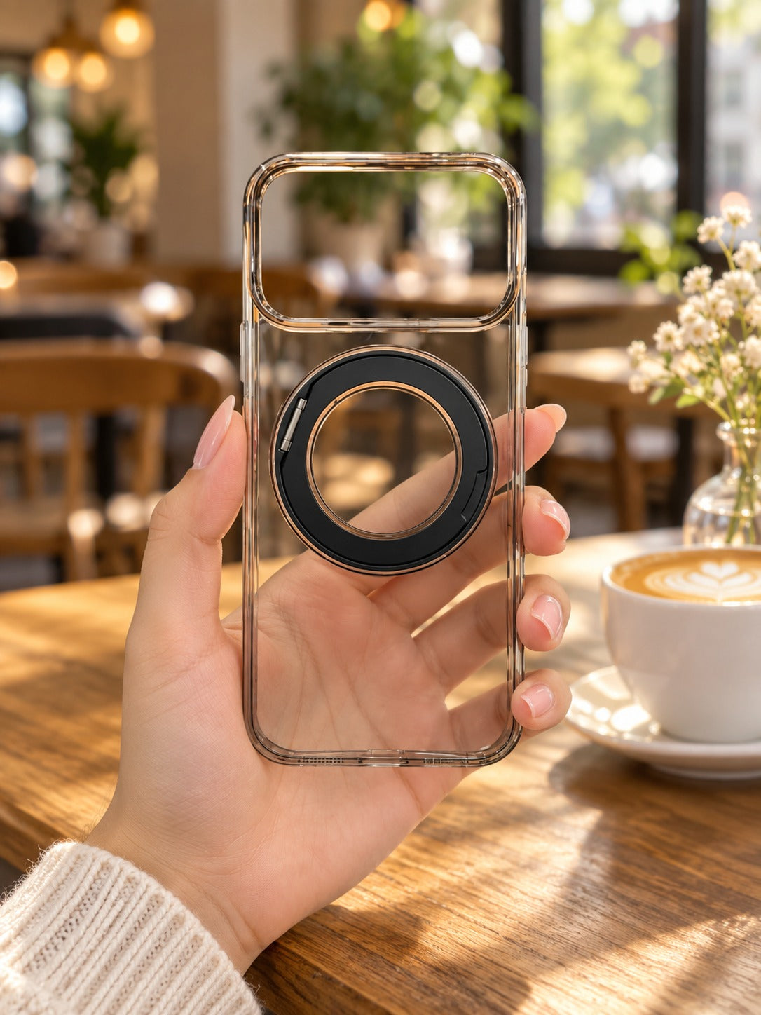 Transparent Magnetic Ring Phone Case