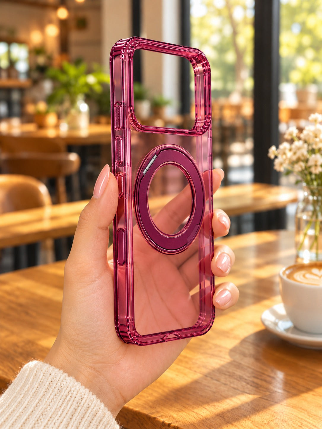 Transparent Magnetic Ring Phone Case