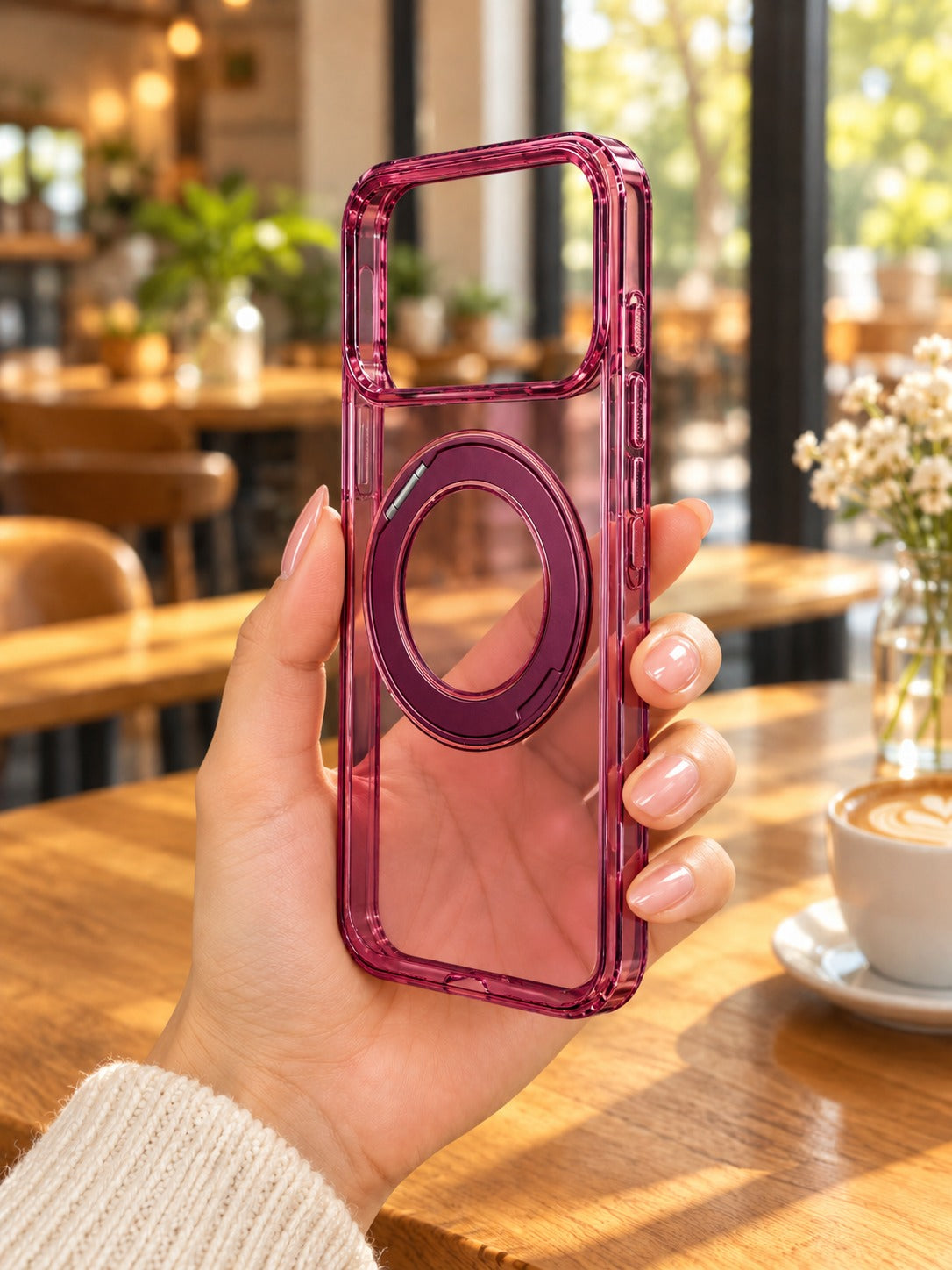 Transparent Magnetic Ring Phone Case