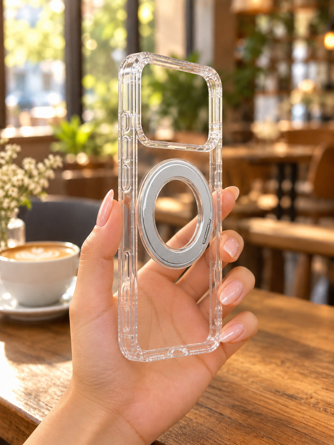 Transparent Magnetic Ring Phone Case