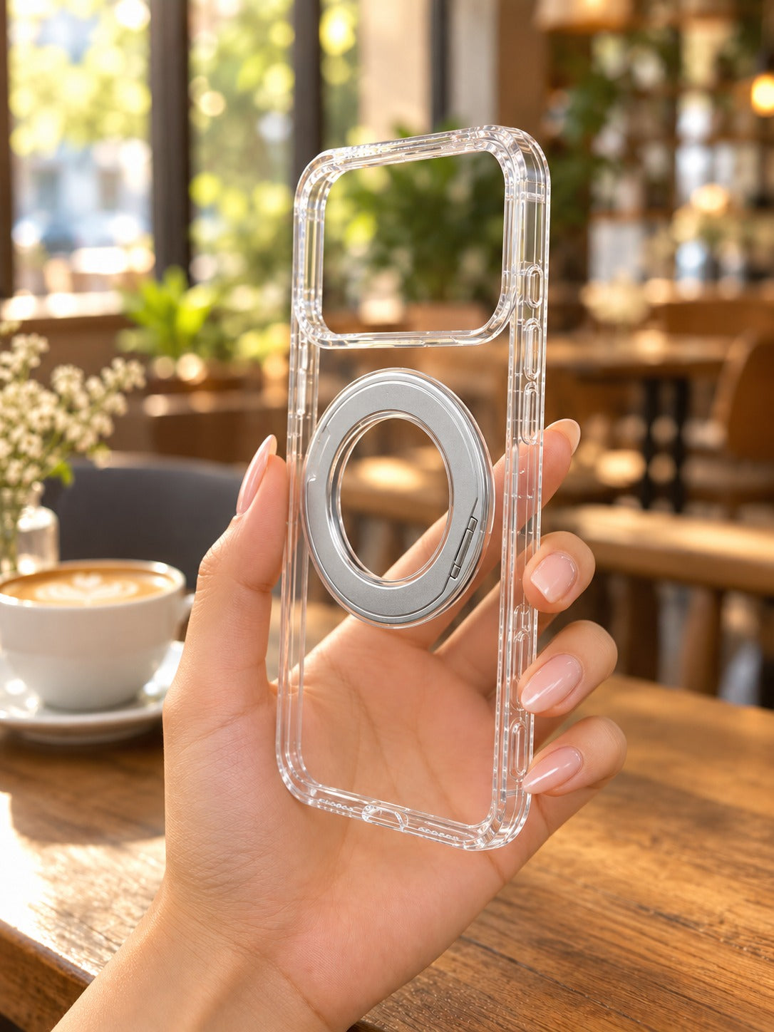 Transparent Magnetic Ring Phone Case
