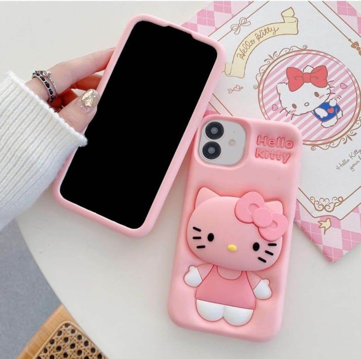 3D Cute Hello Kitty Pop Socket Holder Case - Pink - Guleel