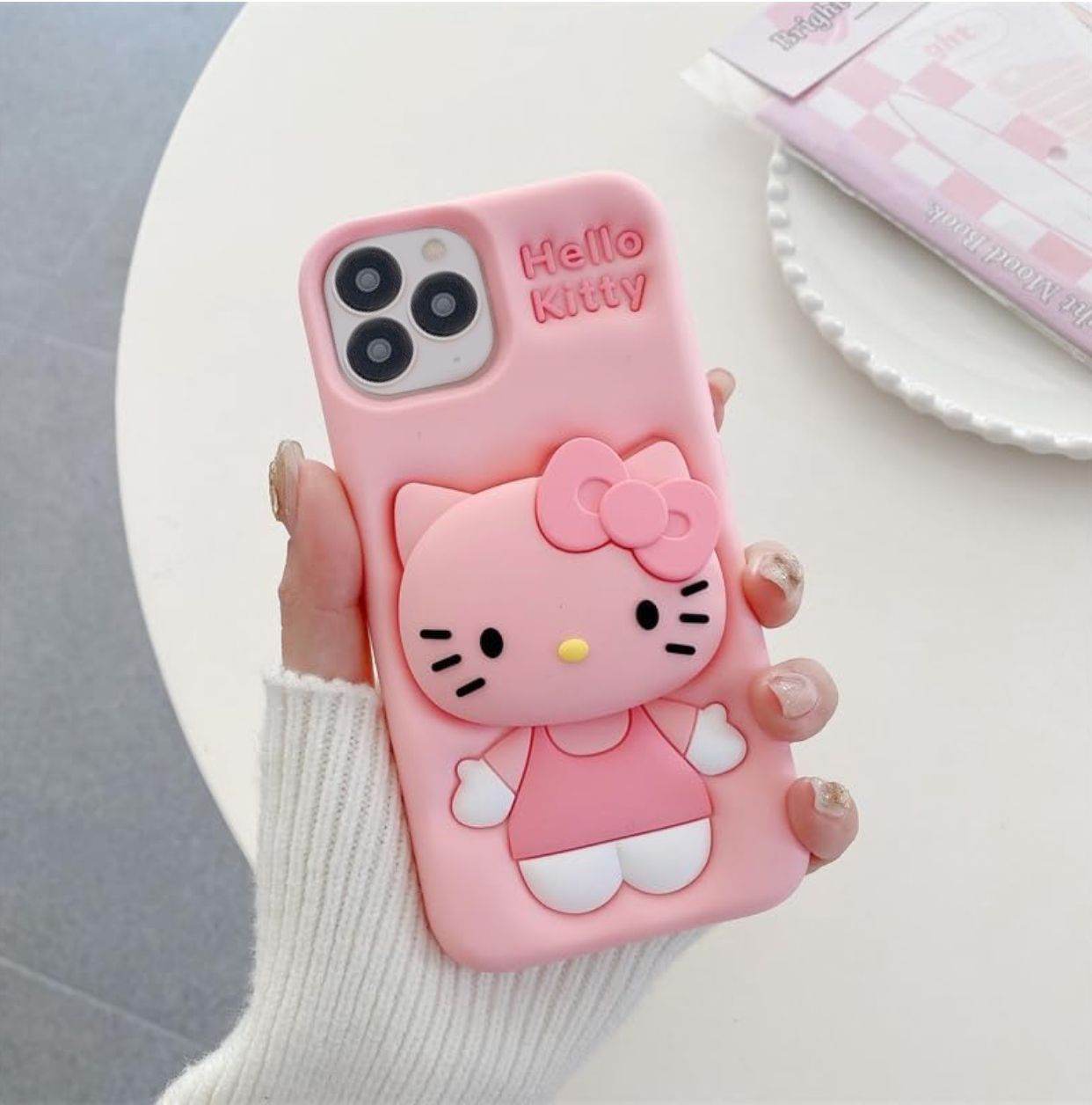 3D Cute Hello Kitty Pop Socket Holder Case - Pink - Guleel