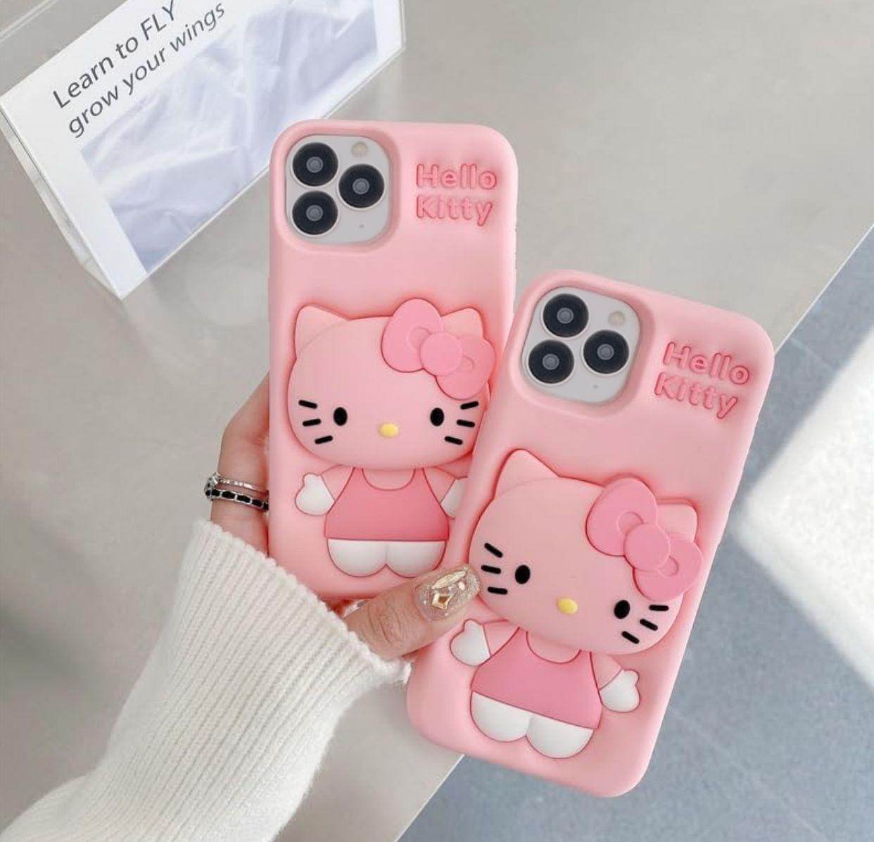 3D Cute Hello Kitty Pop Socket Holder Case - Pink - Guleel