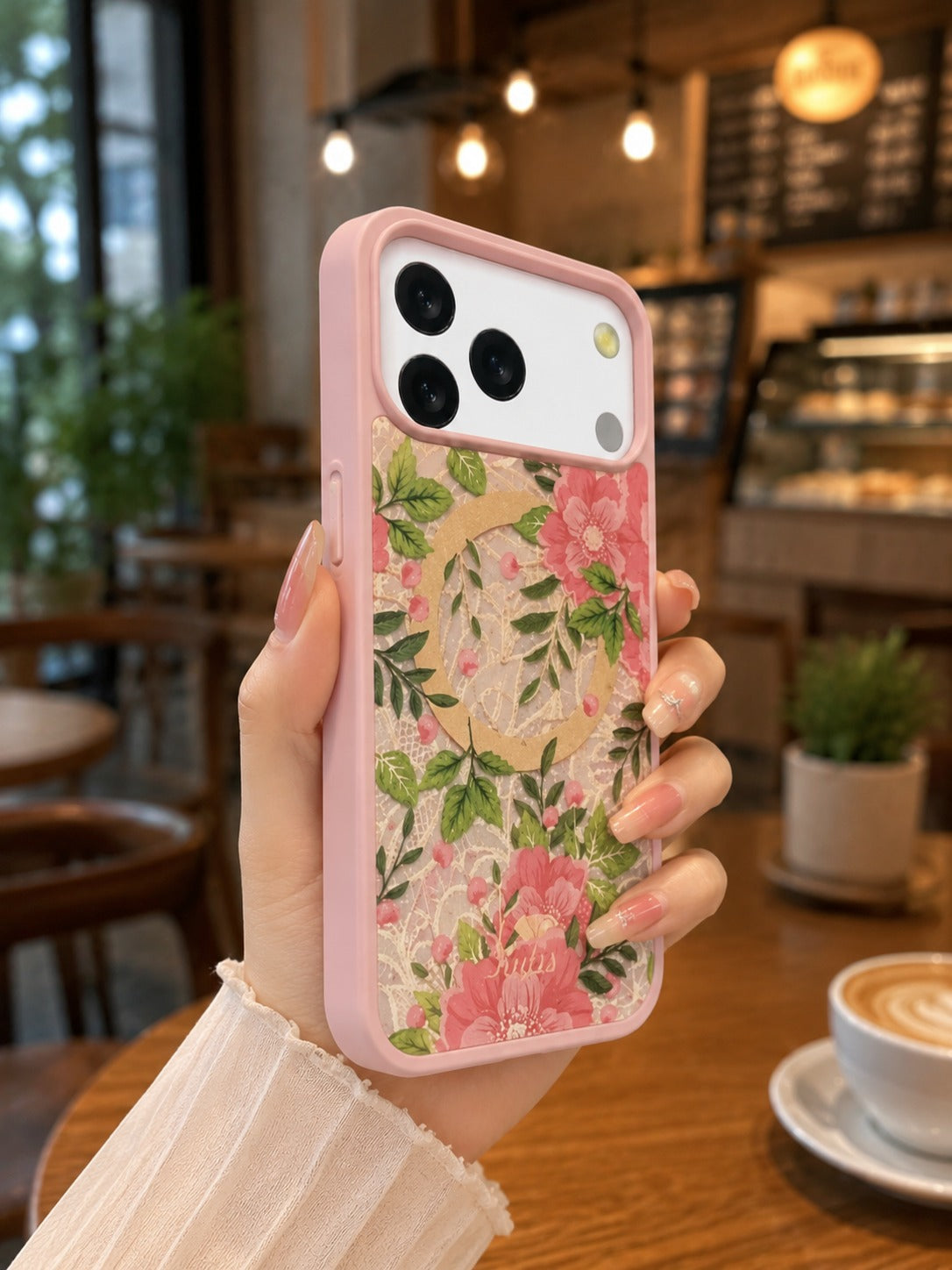 iPhone 17 Pro Premium Shockproof Flower Printed Magsafe Mobile Cover