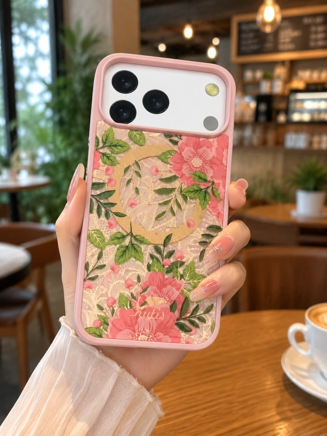 iPhone 17 Pro Premium Shockproof Flower Printed Magsafe Mobile Cover
