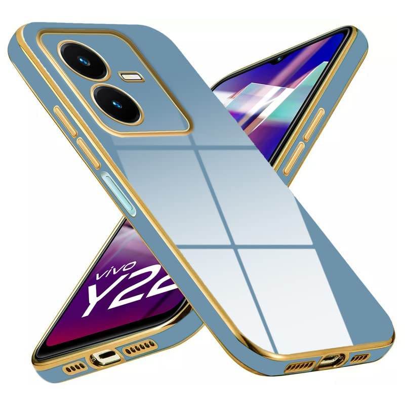 Vivo Y22 Premium Silicon Case Cover - Blue - Guleel