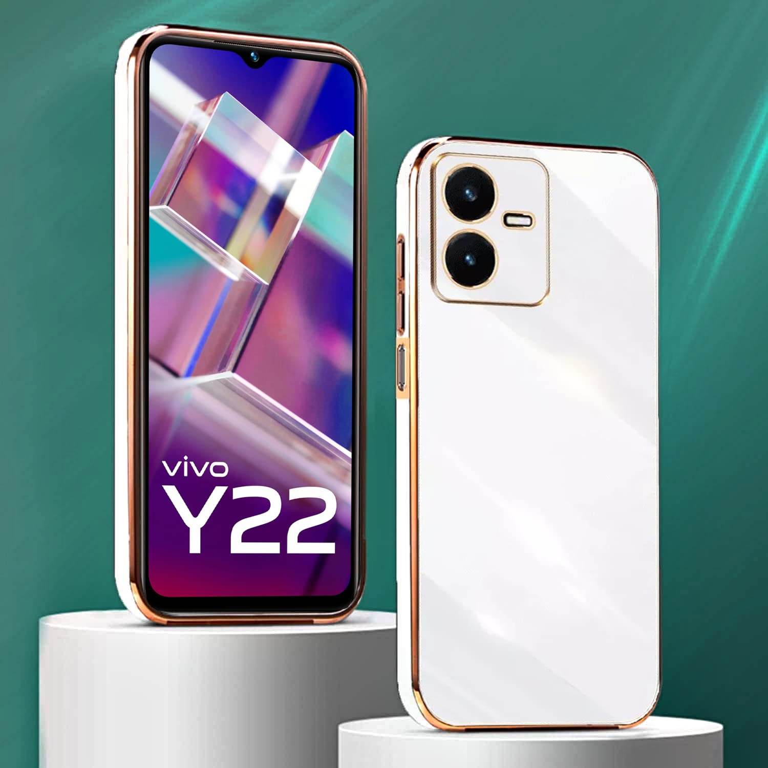 Vivo Y22 Premium Silicon Case Cover - White - Guleel