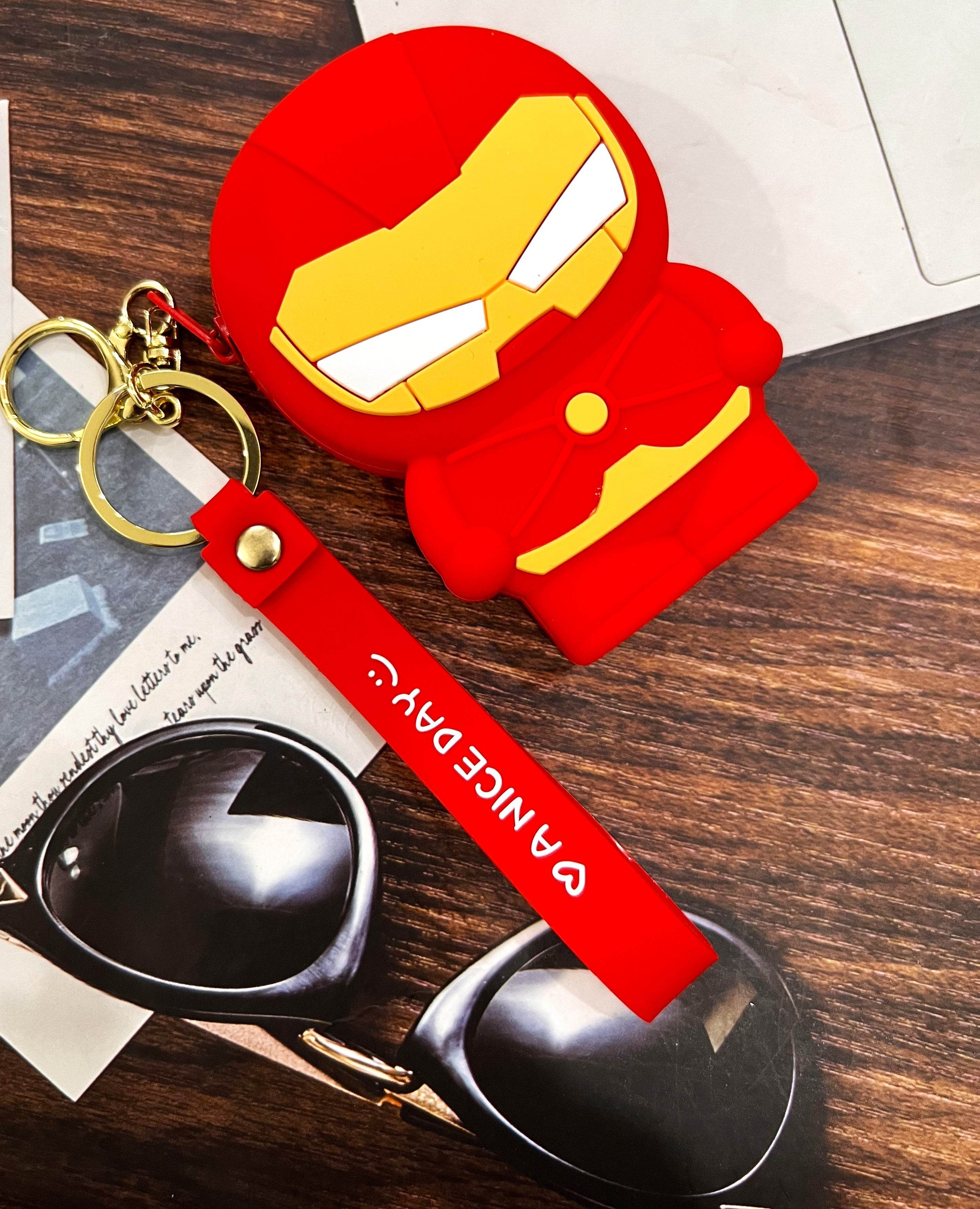 Universal Cartoon Accessories Organizer for Portable Charger, Cables, Earphone, Cord, SD Card - Superhero Red - Guleel