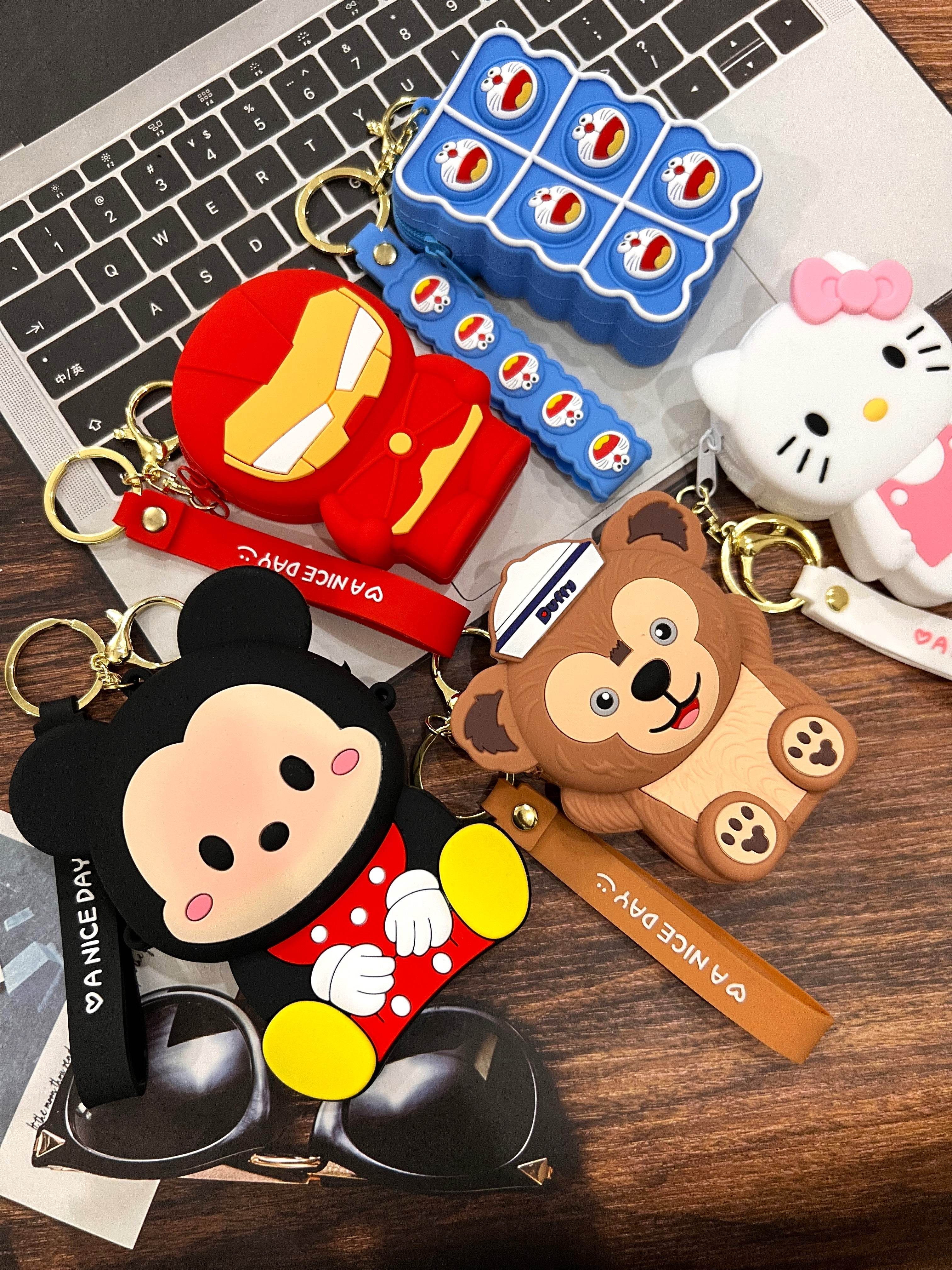 Universal Cartoon Accessories Organizer for Portable Charger, Cables, Earphone, Cord, SD Card - Superhero Red - Guleel
