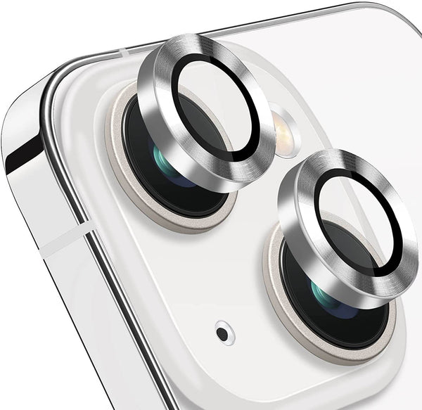 Camera Lens Protector Tempered Glass Film Aluminum Alloy Lens Cover - Silver - Guleel