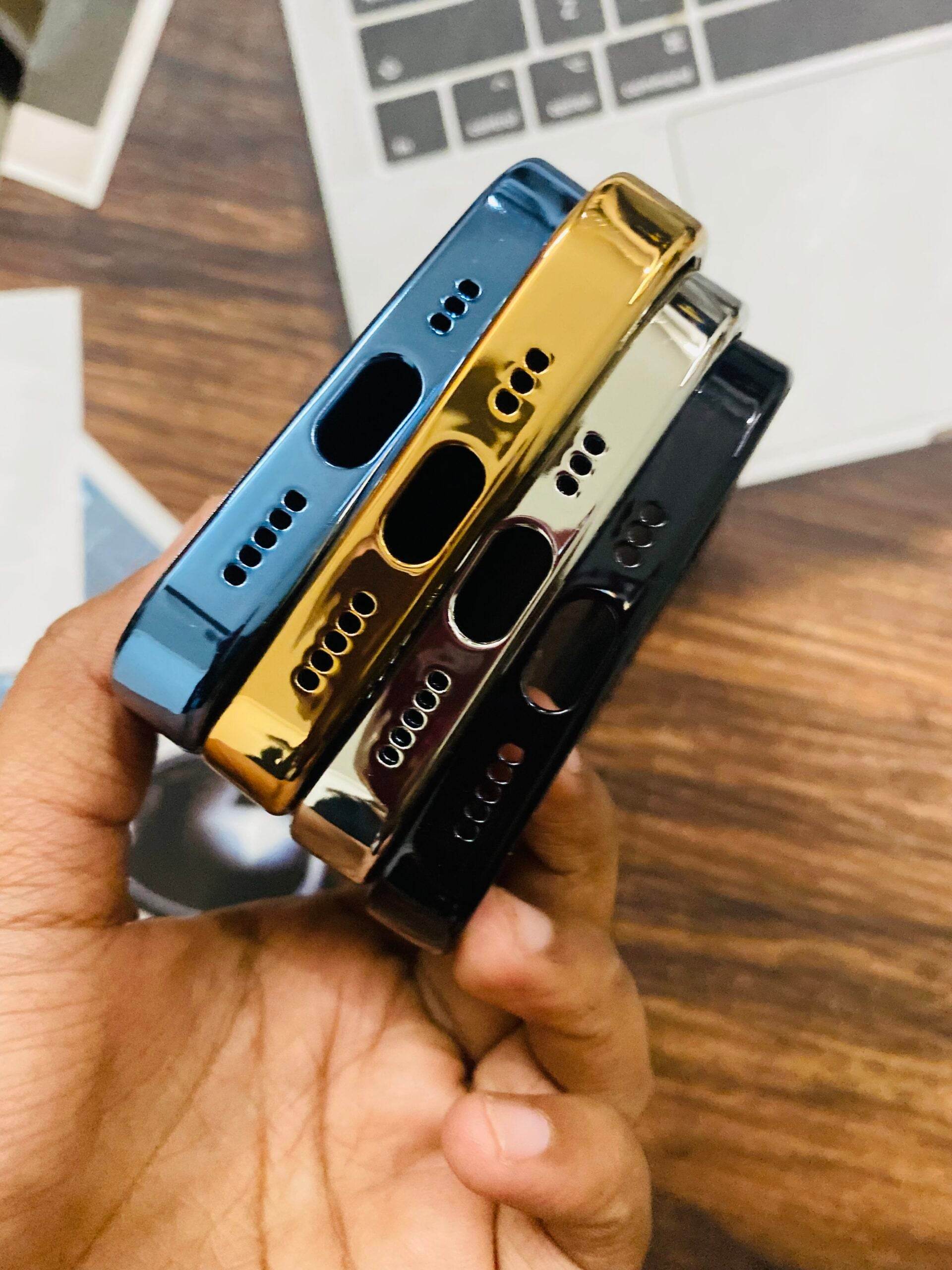 iPhone 14 Premium Shockproof Scratch Proof Logo Cut Cover- Dark Blue - Guleel