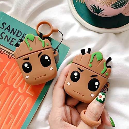 Airpod's 2 Cute Cartoon Silicone Apple Airpod's Case Cover ( Airpods Not Included ) - Brown - Guleel