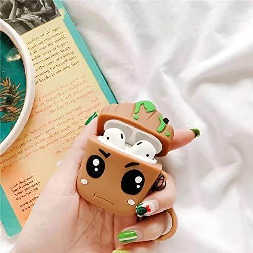 Airpod's 1 Cute Cartoon Silicone Apple Airpod's Case Cover ( Airpods Not Included ) - Brown - Guleel