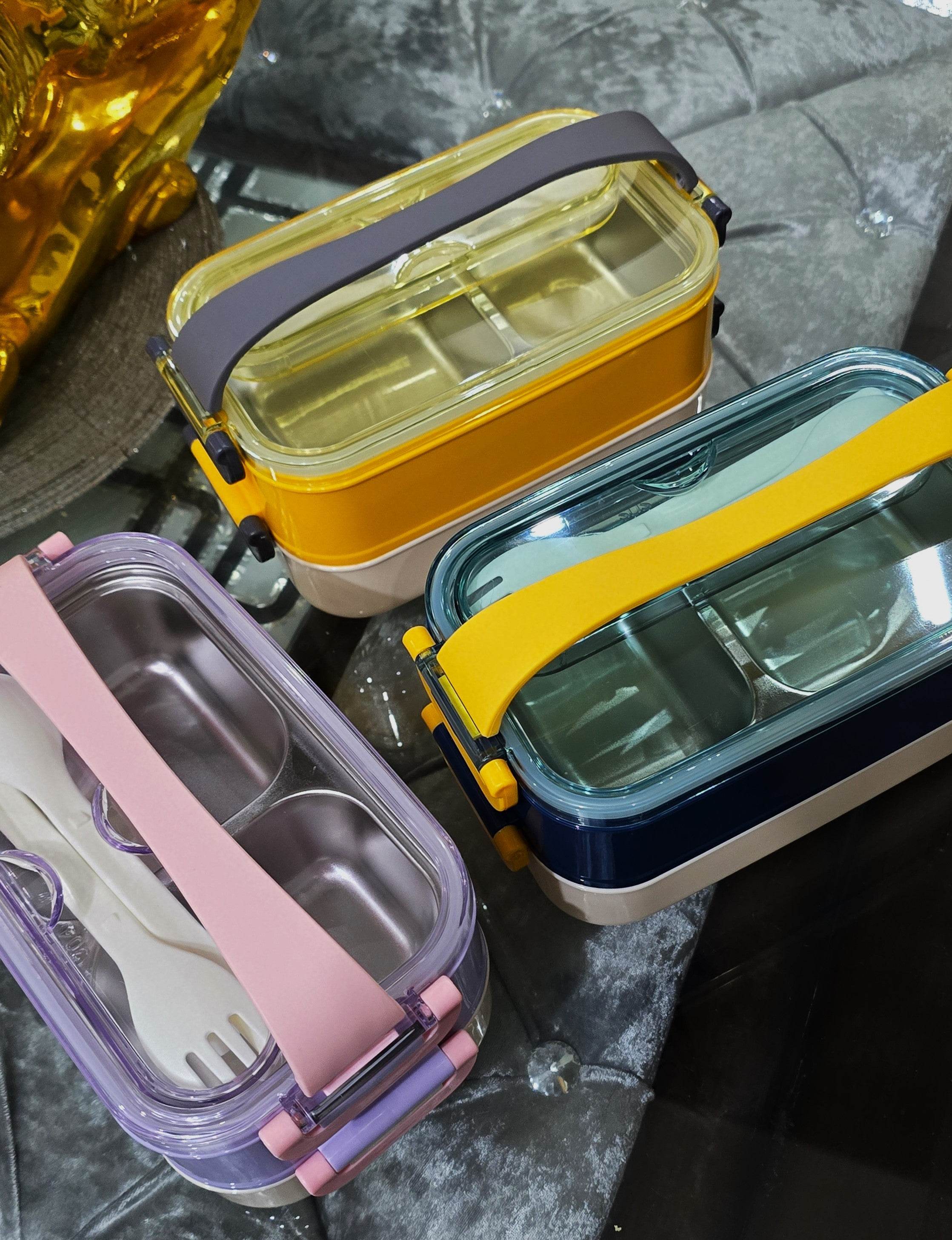 Double-Decker Lunch Box - Blue - Guleel