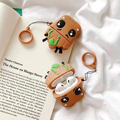 Airpod's 2 Cute Cartoon Silicone Apple Airpod's Case Cover ( Airpods Not Included ) - Brown - Guleel