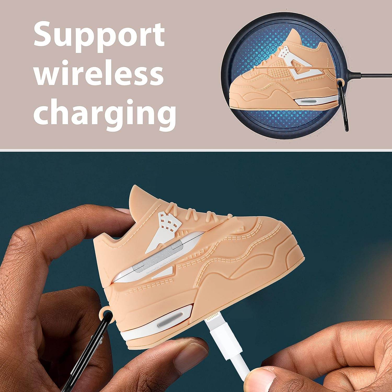 Airpod's 3 Cute Cartoon Silicone Case - Cream Shoes - Guleel