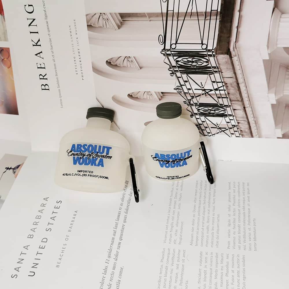 Airpod's 3 Cute Silicone Absolut Vodka Cartoon Silicone Case - White - Guleel