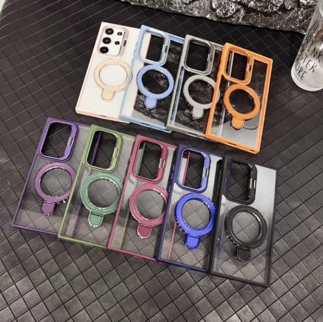 Premium Transparent Magsafe Stand Mobile Cover