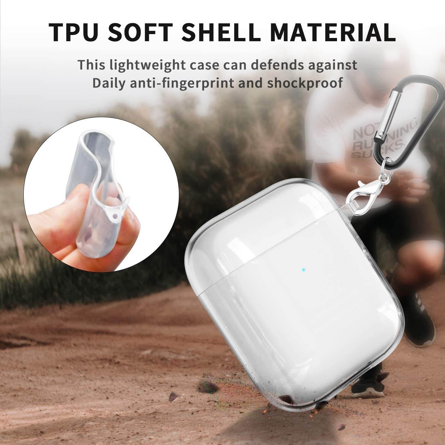 Airpod's 2 Soft Silicone Transparent Case Cover - Guleel