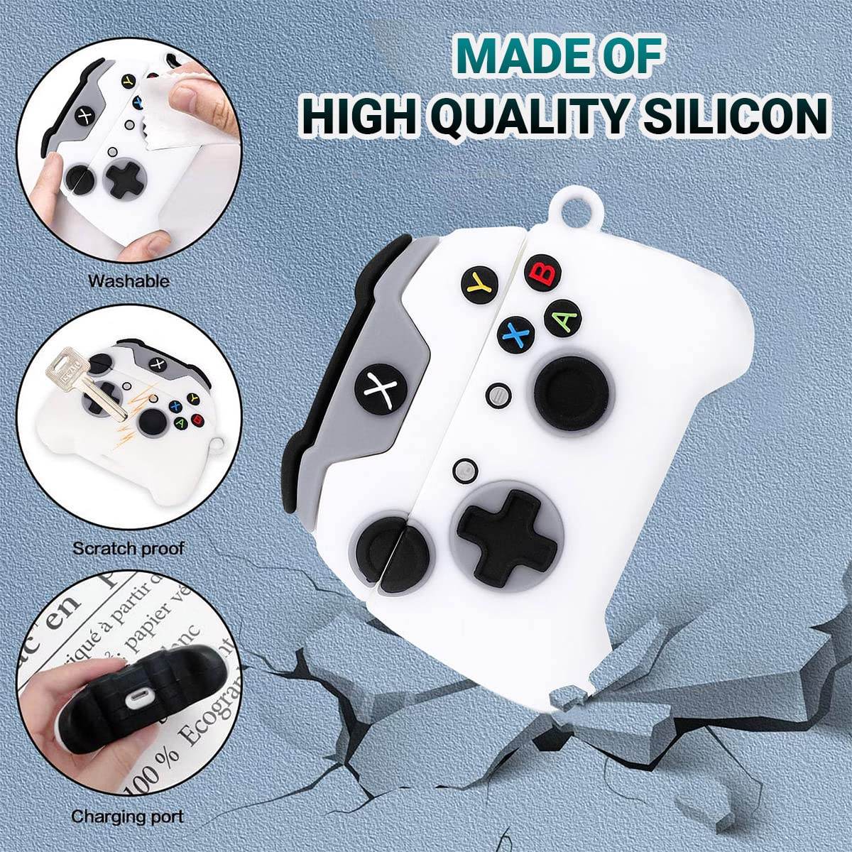 Airpod Pro 2 Cute Cartoon Silicon Case - Gaming Control White - Guleel