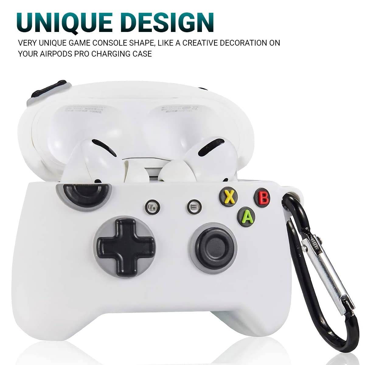 Airpod Pro 2 Cute Cartoon Silicon Case - Gaming Control White - Guleel