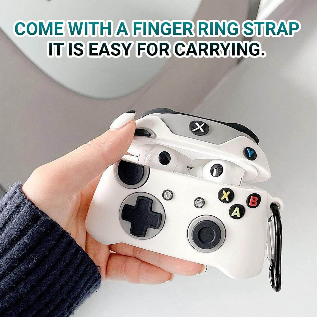 Airpod Pro 2 Cute Cartoon Silicon Case - Gaming Control White - Guleel