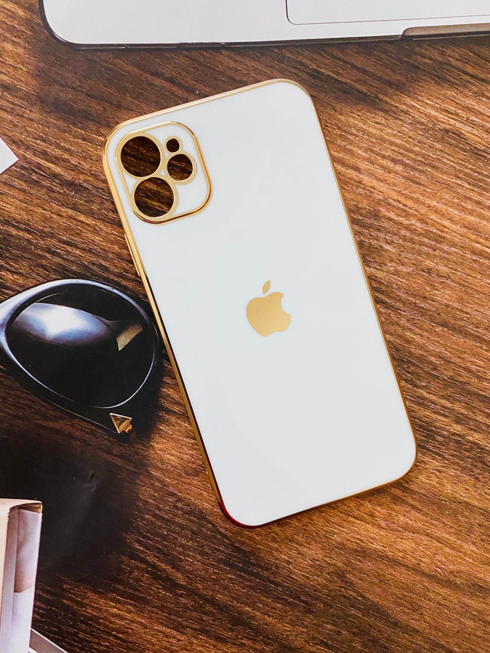 iPhone 12 Premium Camera Protection Case Cover - White - Guleel