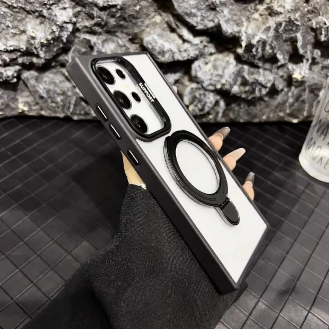 Premium Transparent Magsafe Stand Mobile Cover