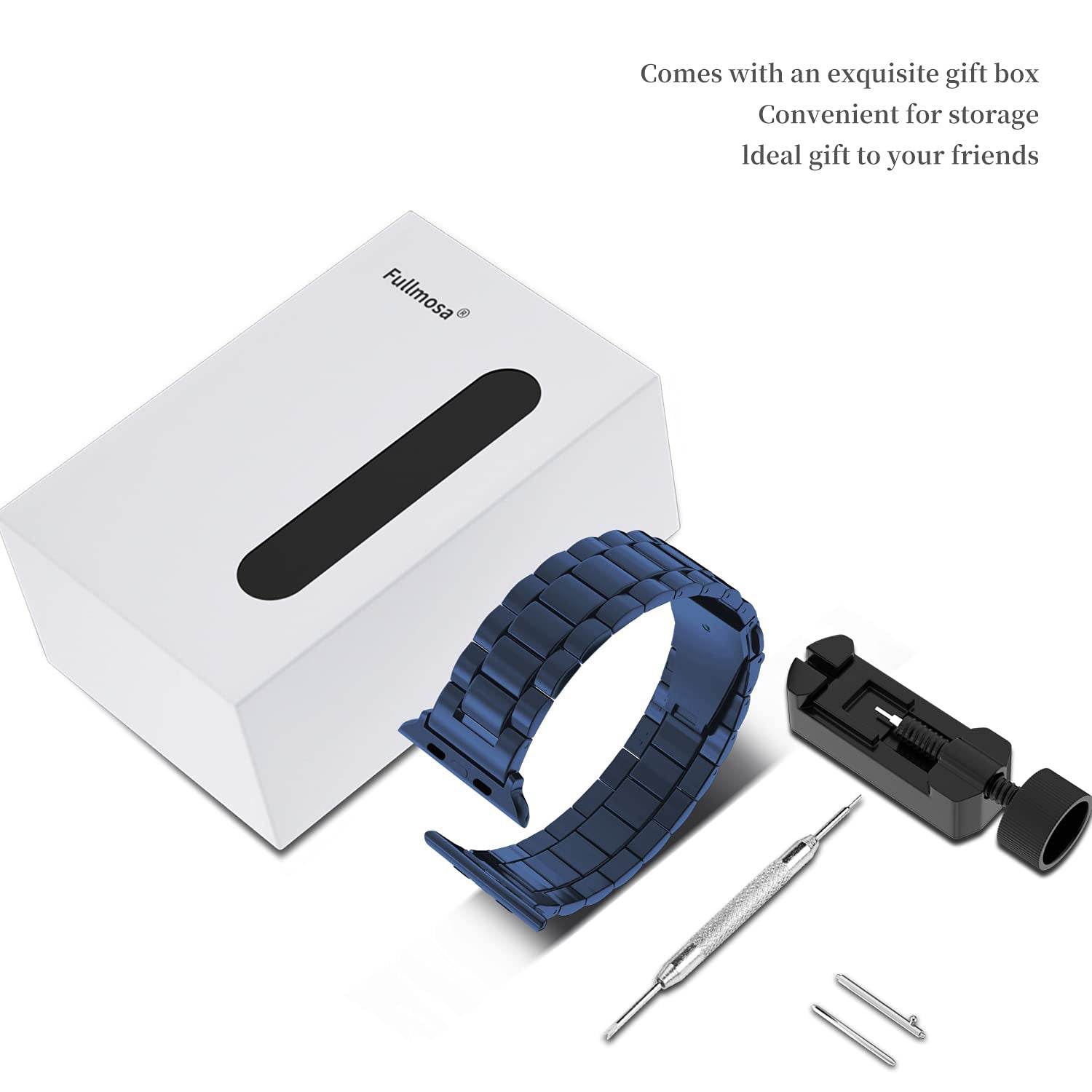 Premium Stainless Steel iWatch Band for Apple Watch Series 8/7/6/5/4/3/2/1/SE/SE2/Ultra - Blue - Guleel