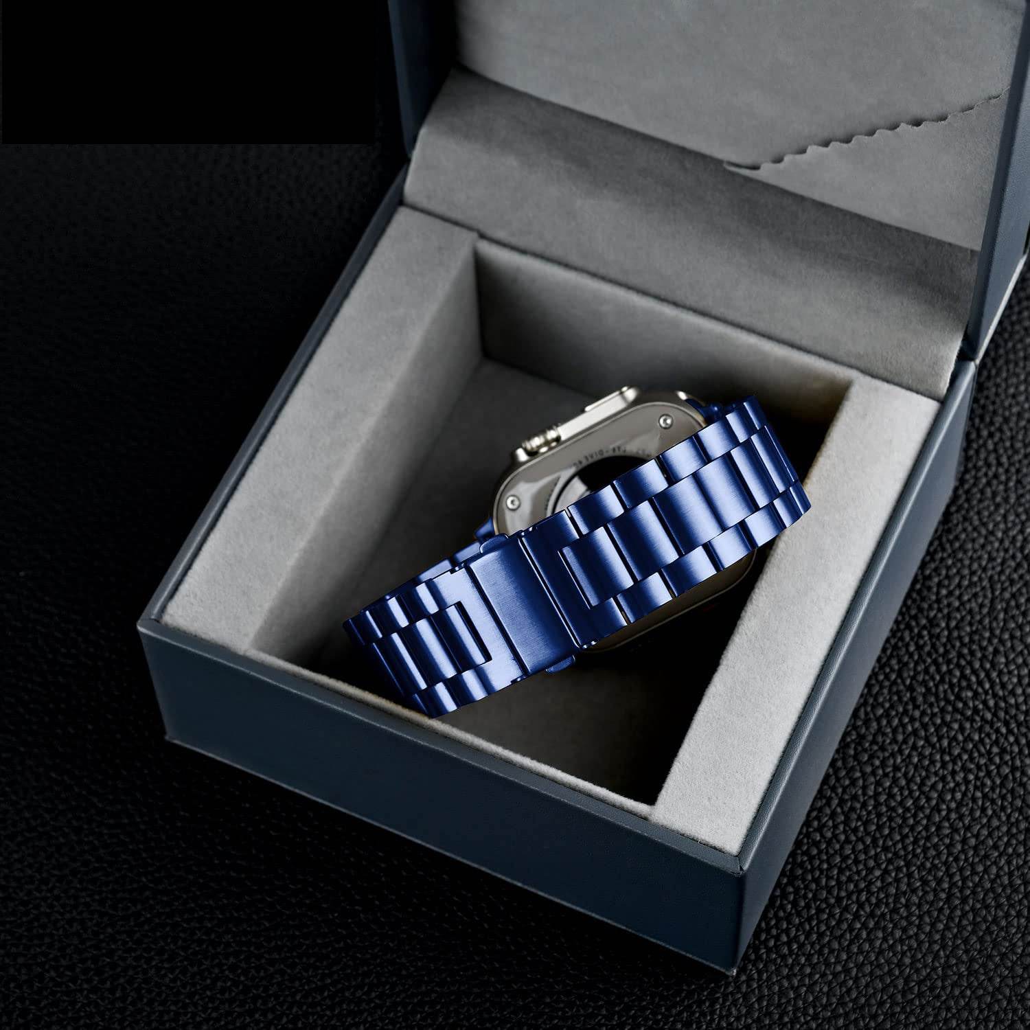 Premium Stainless Steel iWatch Band for Apple Watch Series 8/7/6/5/4/3/2/1/SE/SE2/Ultra - Blue - Guleel