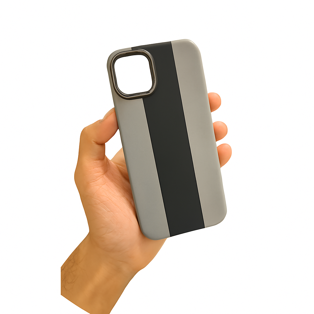 Premium Shockproof Hard Back Case Cover - Black & Grey