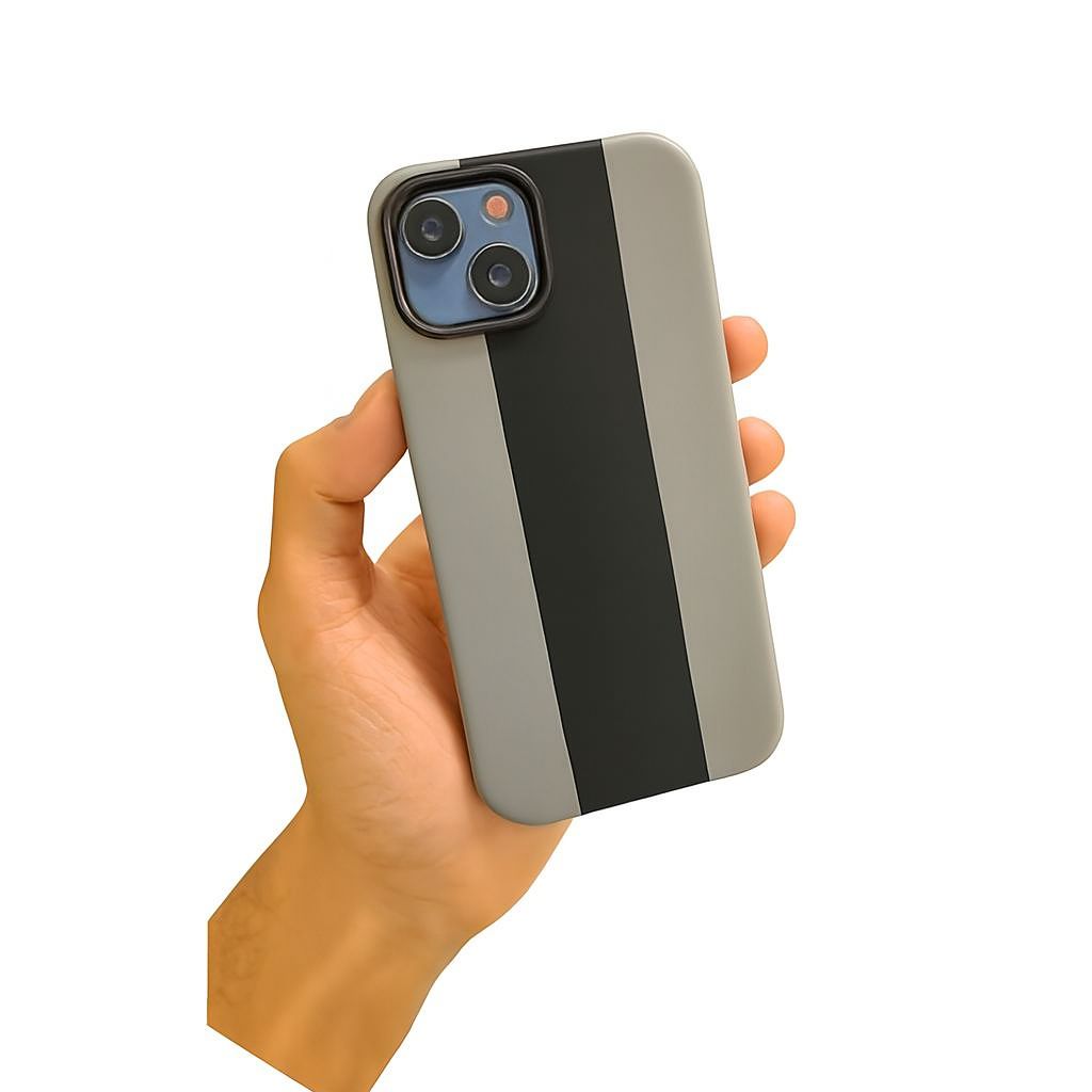 Premium Shockproof Hard Back Case Cover - Black & Grey