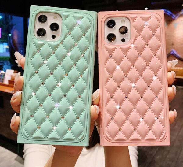 Premium Shockproof Diamond Back Cover - Light Blue - Guleel
