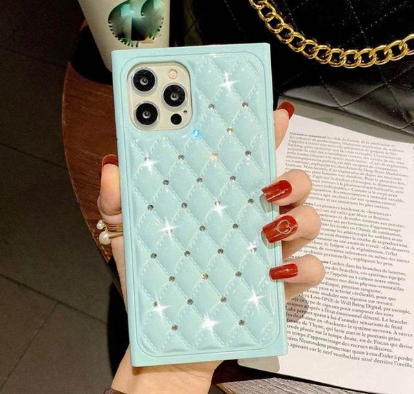 Premium Shockproof Diamond Back Cover - Light Blue - Guleel