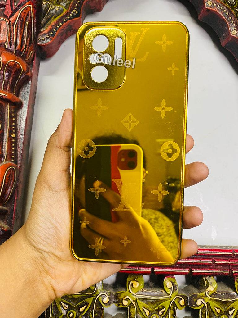 Redmi Note 10/10s Premium Gold Plated Mirror Finish Case Cover - Plain LV - Guleel