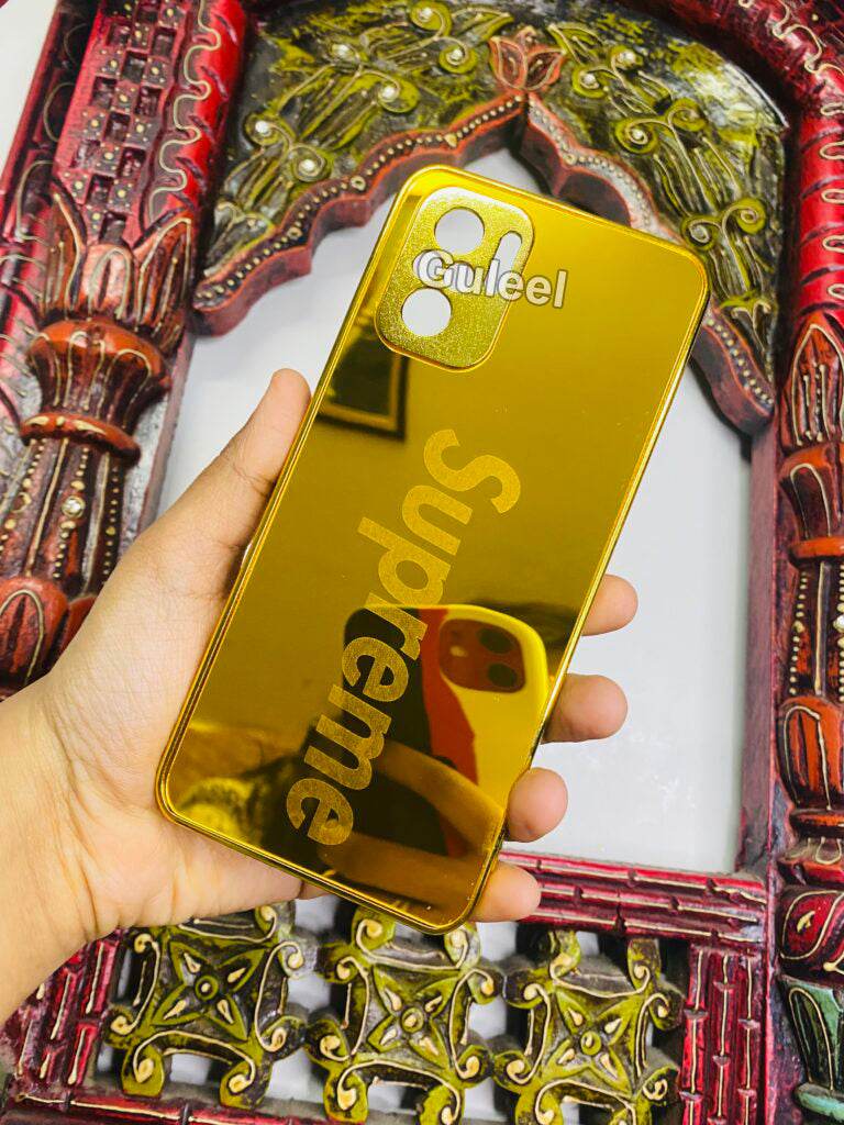 Redmi Note 10/10s Premium Gold Plated Mirror Finish Case Cover - Supreme - Guleel