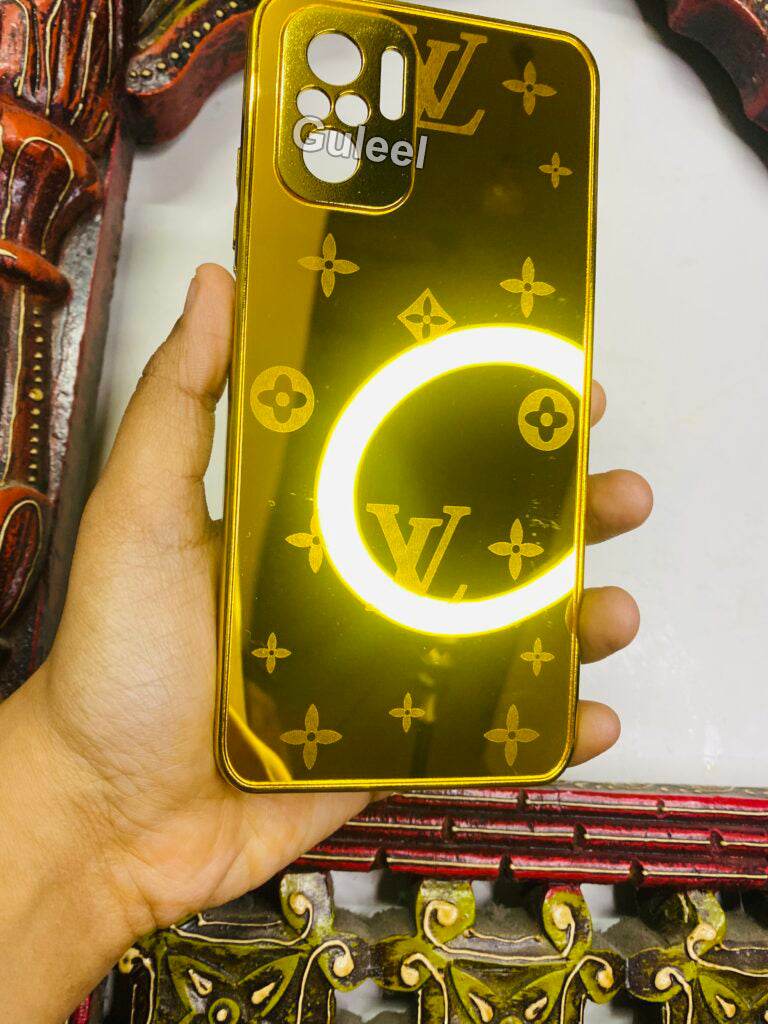Redmi Note 10/10s Premium Gold Plated Mirror Finish Case Cover - Plain LV - Guleel