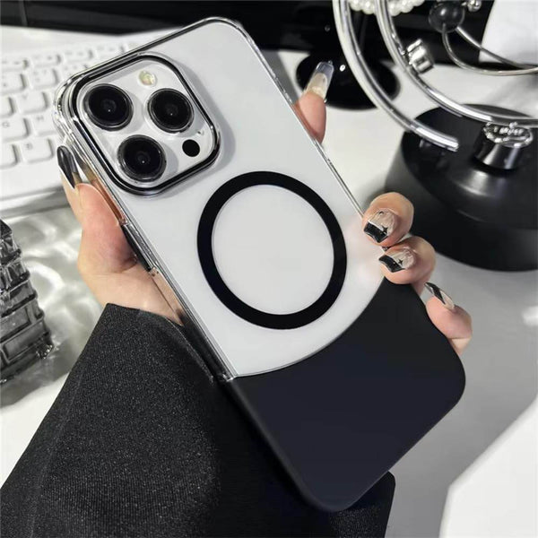 Magnetic MagSafe Transparent 2 in 1 Design Case - Black - Guleel
