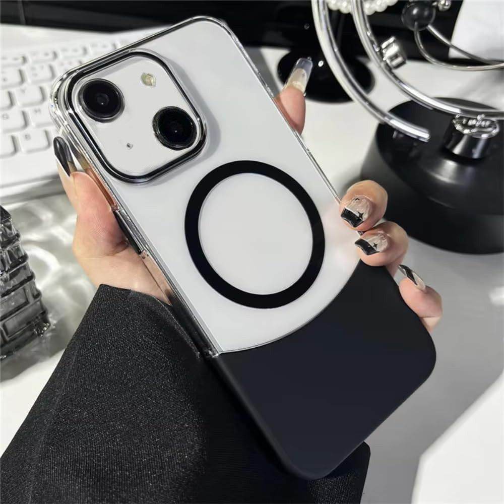 Magnetic MagSafe Transparent 2 in 1 Design Case - Black - Guleel