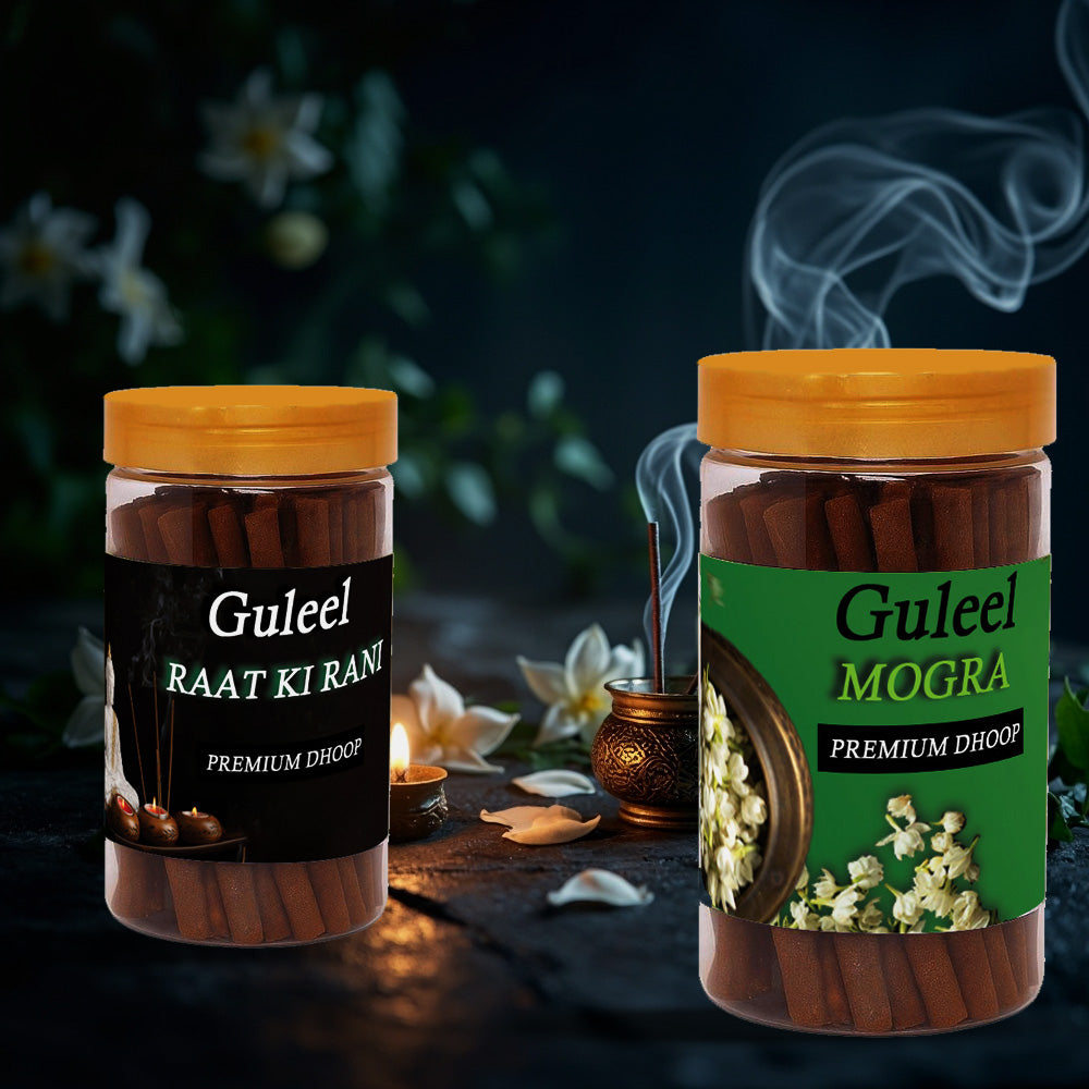 Mogra & Raat Ki Rani Flavoured Agarbatti Pack of 2 – Pure Floral Incense Sticks For Puja & Meditation