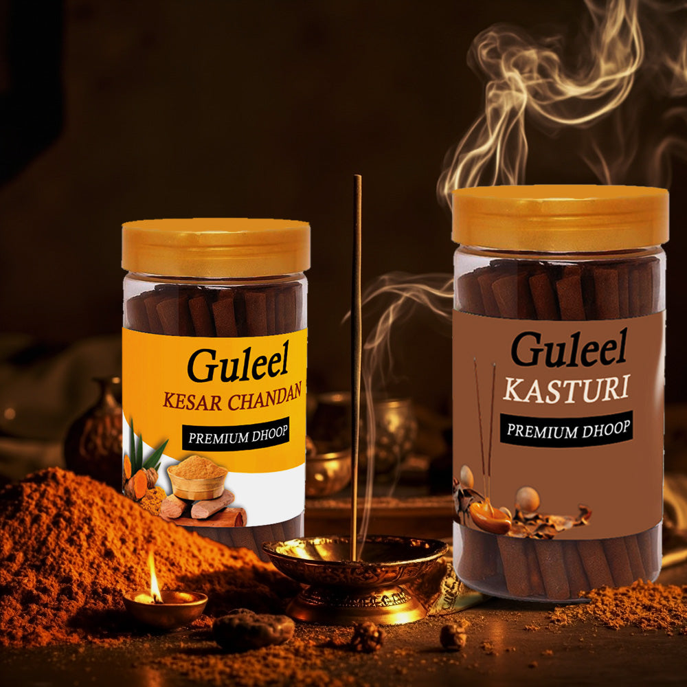 Kasturi & Chandan Flavoured Agarbatti Pack of 2 – Pure Floral Incense Sticks For Puja & Meditation