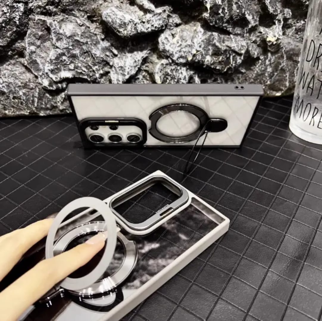 Premium Transparent Magsafe Stand Mobile Cover