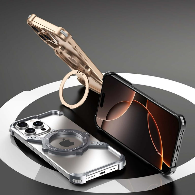 Premium Metal Finish Kickstand Case - Black