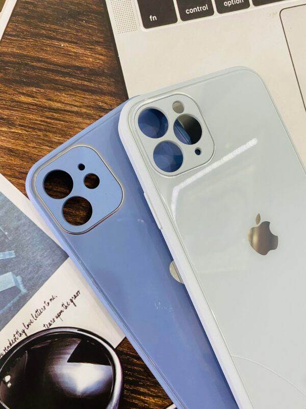 iPhone 12 Mini Premium Glass Mirror Finish Camera Protection Case - Blue - Guleel