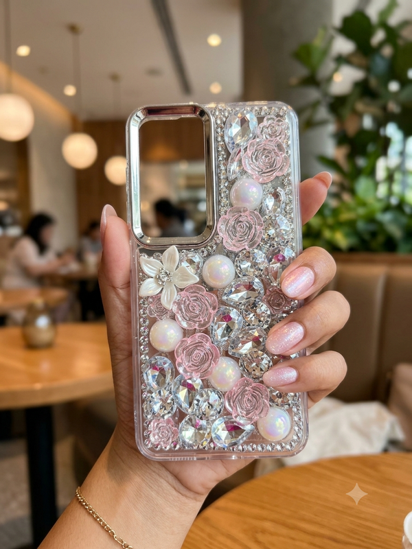Cute Glitter Rhinestone Cover- Pink