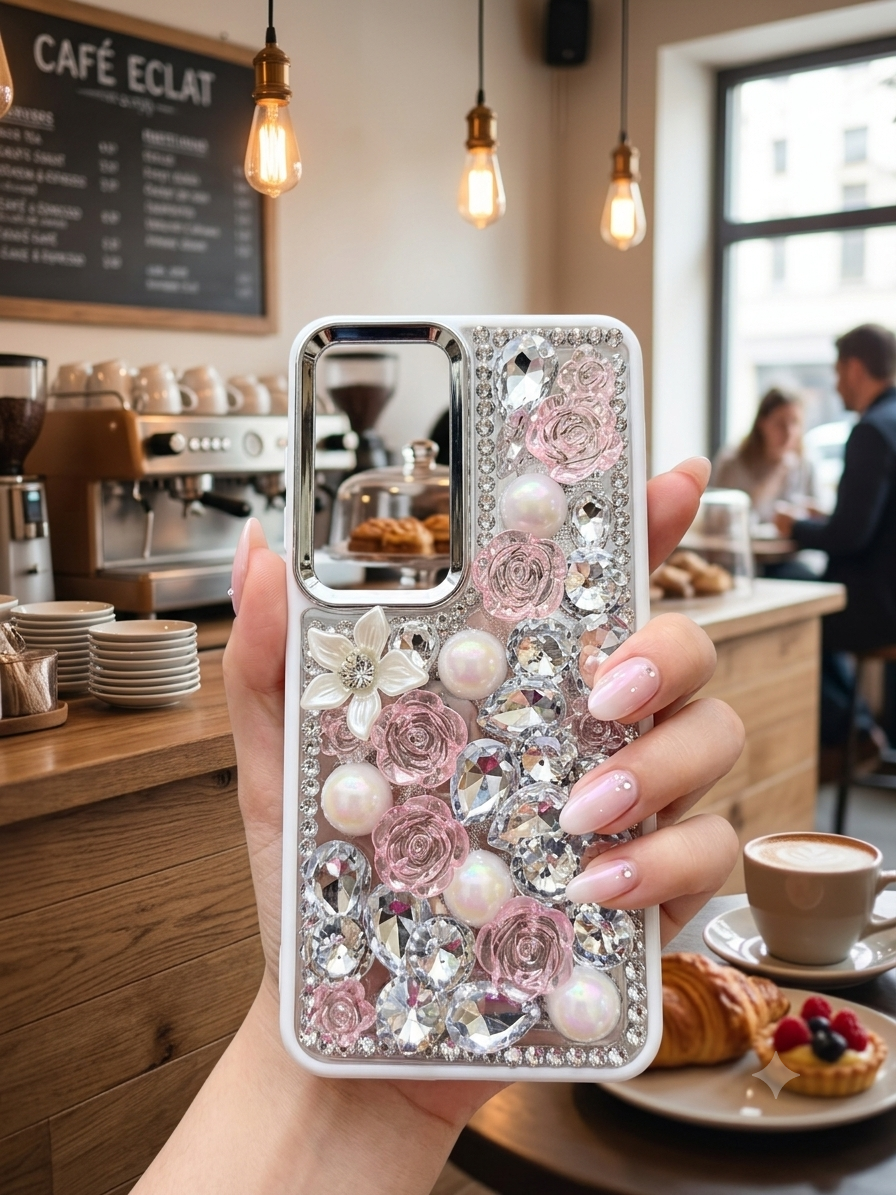 Cute Glitter Rhinestone Cover- Pink